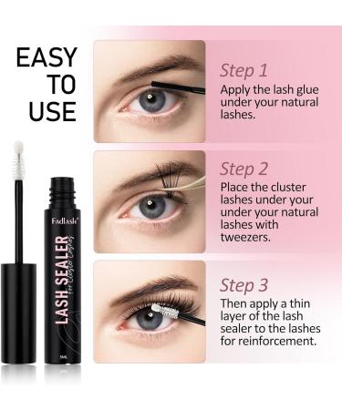 Clear Lash Sealant for Eyelash Extensions - Long-Lasting Overnight Sealer for Cluster Lashes | FADLASH 5ml - Buy Online on GoSupps.com