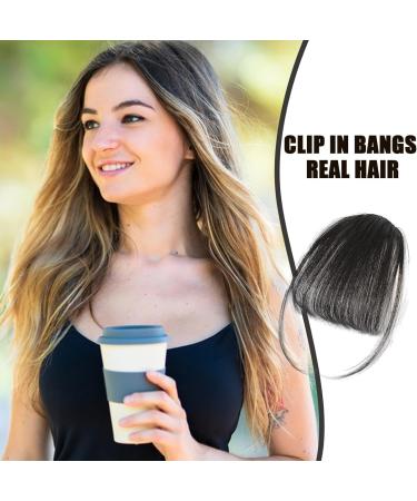 Fashion Wispy Bangs Lightweight Fringe Air Bangs Natural Clip In Fringe Women Hair Extensions With Temples Hairpieces Real Hair Pieces For Women Parties Wedding And Dates brown black - Buy Online on GoSupps.com