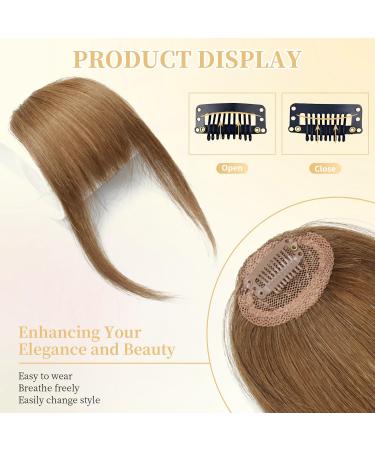 Light Brown Real Human Hair Clip-in Bangs Extensions - Air Bangs Fringe - Buy Online on GoSupps.com