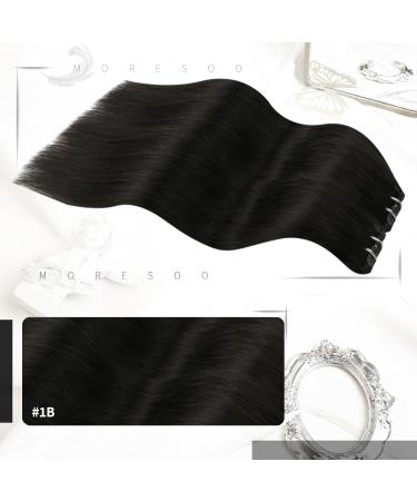 Moresoo 22 Inch Natural Black Clip in Human Hair Extensions - 7 Pieces/120g #1B - Buy Online on GoSupps.com