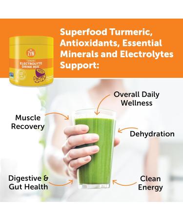 ZYN Electrolyte Powder Drink Mix with Turmeric - Muscle Recovery Joint Support & Immunity Boost - Passionfruit Lemonade 30 Servings - Buy Online on GoSupps.com