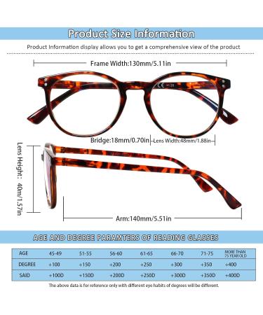 COJWIS 4 Pack Round Reading Glasses for Men & Women - Stylish Spring Hinges & 4 Colors - 3.0x Magnification - Buy Online on GoSupps.com
