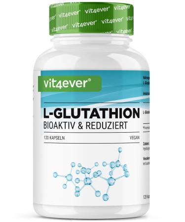 L-Glutathion - 120 g lules avec 500 mg par g lule - Premium : Glutathion r duit & bioactif issu de la fermentation - Hautement dos - Vegan 120 unit (Lot de 1)