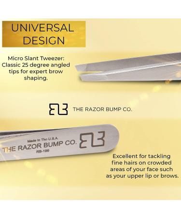 Professional Micro Slant Tweezer for Ingrown Hair Removal | Made in USA | Surgical Grade Stainless Steel | Rustproof & Non-Irritating - Buy Online on GoSupps.com
