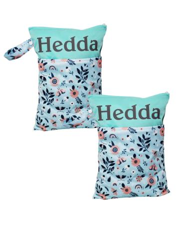 In Germany named Wetbag Naspasche with 2 separate subjects as a diaper bag in kindergarten or on the go (2 pieces of flower)