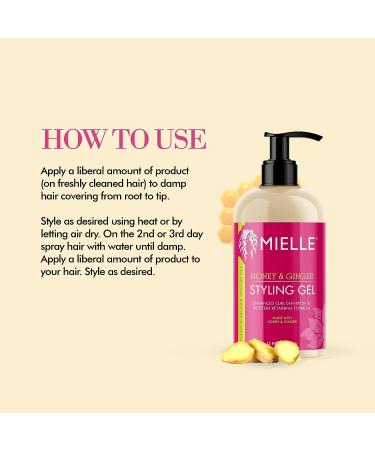 Mielle Organics Honey & Ginger Styling Gel Curl Enhancing & Moisture Retaining with Aloe (13 oz) - Buy Online on GoSupps.com