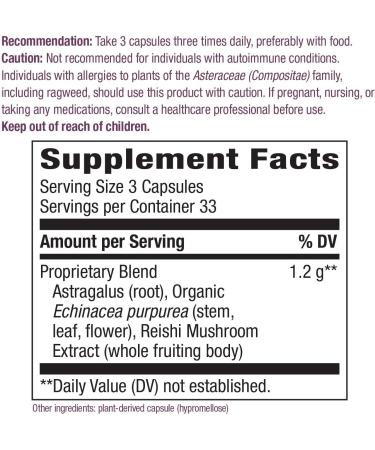 Nature's Way Echinacea, Astragalus & Reishi 1200mg - Vegan Capsules (100 Count) - Buy Online on GoSupps.com