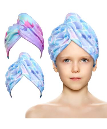 Uraqt Haarurban towel 2 pieces of microfiber turban towels quick -drying towel ladies hair turban twisted with button for women girls all hair types (blue+yellow) - Buy Online on GoSupps.com
