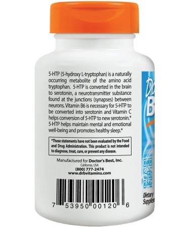 Doctors Best 5HTP Enhanced with Vitamins B6 & C - Boost Mood & Wellness | International Shipping - Buy Online on GoSupps.com
