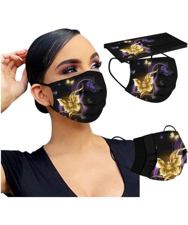 Jingyua 50-Piece Butterfly Print Adult Face Masks - Christmas Motif 3-Layer Mouth & Nose Protection Scarf Neckerchief - Anti-Fitting & Multifunctional - Buy Online on GoSupps.com