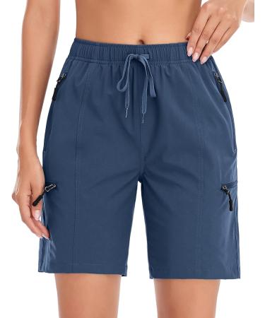 Nomolen Women's Hiking Cargo Shorts - Quick Dry Lightweight Athletic Golf Casual Summer Shorts - UPF 50+ Navy Blue XL - Buy Online on GoSupps.com