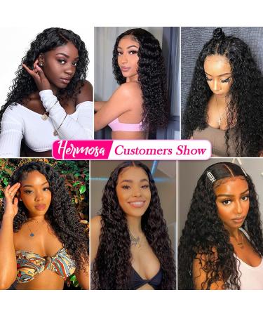 Hermosa HD Transparent Glueless Human Hair Wig 22 Inch - 180 Density Deep Wave Lace Front Wig for Black Women - Buy Online on GoSupps.com