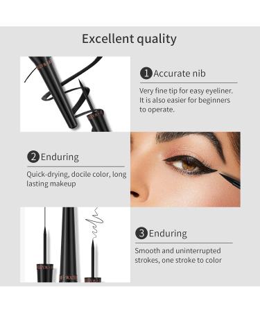 Eye Liner Pencils - Liquid Eye Liner Makeup Eyeliner Long Lasting Ultra-Fine Tip Liquid Liner Waterproof Smudgeproof Eyeliners Pochy - Buy Online on GoSupps.com