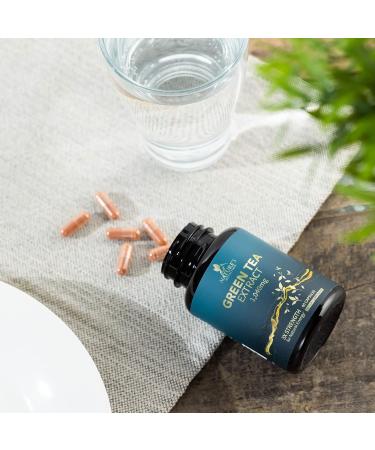 Nature's Green Tea Extract Pills 1000mg - 98% EGCG for Natural Energy & Heart Health - Vegan Non-GMO Herbal Supplement - 60 Capsules - Buy Online on GoSupps.com