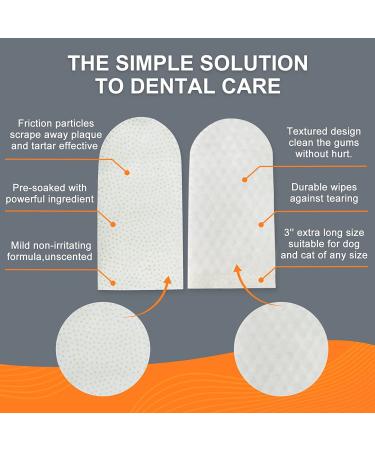 100Pcs Dog Teeth Cleaning Finger Wipes | Pet Dental Care | Freshen Breath, Reduce Plaque & Tartar | No Brushing Required - Buy Online on GoSupps.com