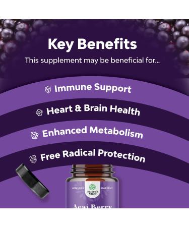 Organic Acai Berry Weight Loss Supplement - Detox & Burn Fat - Antioxidant Superfood - Boost Energy & Digestion - 60 Count - Buy Online on GoSupps.com