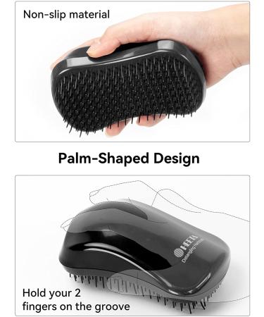 HEETA Detangling Hairbrush for Fine, Fragile, Color-Treated Hair - Knot-Free Hairbrush for Curly, Natural, Straight, Wet or Dry Hair - Ideal for Men, Women, Kids, and Pets - Black - Buy Online on GoSupps.com