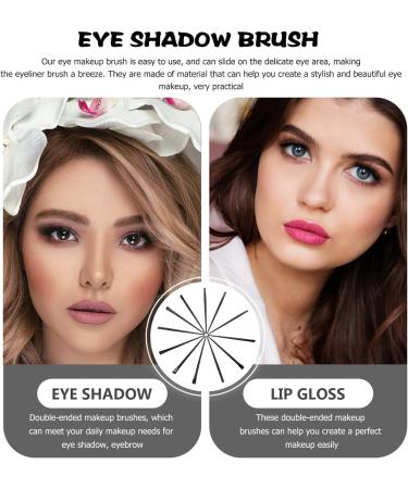 BIUDECO 36 Pcs Eyeliner Brush Eye Shadow Brush Eyeliner Smudge Tool Eyeshadow Brush Black Wooden Handle - Buy Online on GoSupps.com
