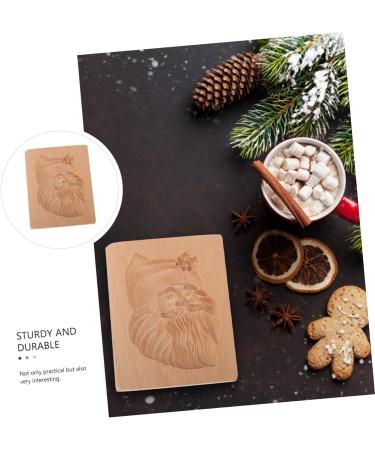 HOMSFOU 1pc Wooden Cookie Santa Candy Christmas Santa Holiday Molds Wood Cookie Xmas Cookie Ice Cream Chocolate Fudge Xmas Cookie Making Mold Embossed Embossing Machine 3D - Buy Online on GoSupps.com
