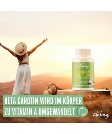 VITABAY Beta Carotene Depot Capsules - 180 Vegan Softgels 25 000 I.E for Enhanced Tanning & Vitamin A Boost - Buy Online on GoSupps.com