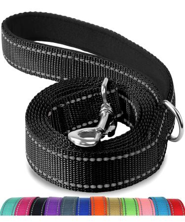 Joytale Reflective Dog Leash,6 FT/5FT/4 FT, Padded Handle Nylon Dogs Leashes for Walking,Training Lead for Large, Medium & Small Dogs 6 ft Standard(Pack of 1) Black