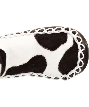 Mocc Ons Washable Leather Sole Slipper Socks - Cow Print (6-12 Months) - Buy Online on GoSupps.com