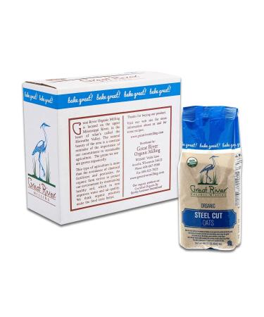 Great River Organic Milling Steel Cut Oats 22 Ounces - Pack of 4 | Organic Oatmeal - Buy Online on GoSupps.com
