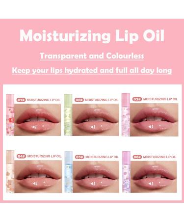 OKENTEN Fruity lip gloss fruit flavor moisturizing lipsticks transparent colorless lip lotion rolling ball lip oil liquid lipstick for plumper moisturized lips 6 pieces 6 pieces - Buy Online on GoSupps.com