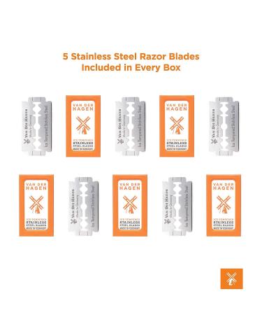 Van Der Hagen Safety Blades 5 Count - Premium Razor Blades for Smooth Shaving - Buy Online on GoSupps.com