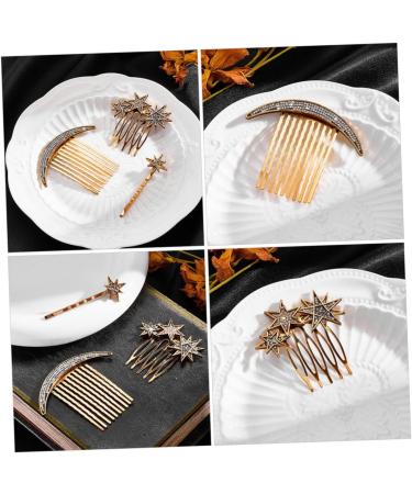 MAGICLULU 1 Set Star Moon Hairpin Bridal Hair Comb Hair Accessories Hair Barrettes Metal Bridesmaids Headpiece Hair Clip Hair Jewelry Hair Pin Star Hairpins Hair Side Comb Clip Hair Decor - Buy Online on GoSupps.com