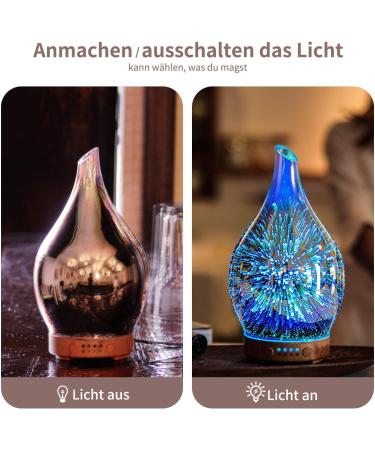 Porseme 100ml Aroma Diffuser & Humidifier - 3D Hand Blister Ultrasound Quiet 7 Color-Changing LEDs BPA Free for Yoga & Spa - Silver - Buy Online on GoSupps.com
