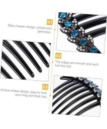 DOITOOL Issue Card Rhinestone Hair Side Combs Black Rhinestone Clip Crystal Hair Clips Black Rhinestone Hair Accessories Hair Accessories for Women Miss Rhinestones The Flowers South Korea - Buy Online on GoSupps.com