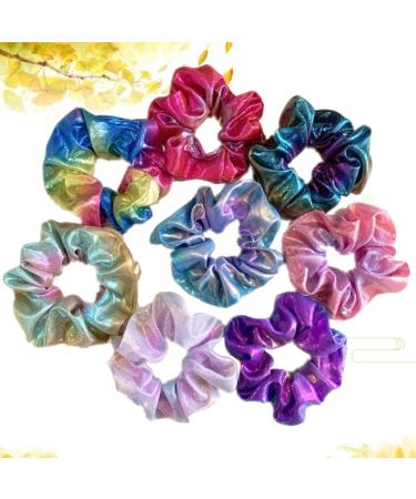 Lurrose 8pcs Glitter Scrunchies - Colorful Ponytail Holders for Women Girls Teens & Kids | Best Hair Accessories - International Shipping Available - Buy Online on GoSupps.com