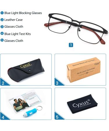 Cyxus Blue Light Filter Glasses - Anti-Blue Light Non-Prescription Reduces Eye Strain from Screens | Shop Worldwide - Buy Online on GoSupps.com