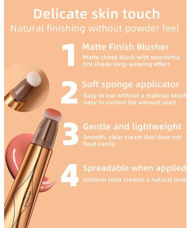 Liquid Blush Beauty Wand- Pink Matte Liquid Highlight Blush Stick with Cushion Applicator Easy to Blend Waterproof Blendable Face Dewy Blush Makeup Pen Cream Contour Beauty Wand for women Girl-02 02# Pink Blush - Buy Online on GoSupps.com