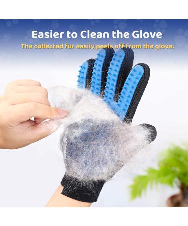 Pet Hair Remover Glove - Deshedding & Grooming Brush for Dogs & Cats - Five Finger Design Massage Mitt - Long & Short Fur - 1 Pack (Blue, Right-Hand) - Buy Online on GoSupps.com