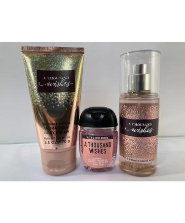 Buy Bath and Body Works A Thousand Wishes Travel Size Gift Bag Set | Fine Fragrance Mist Ultra Shea Body Cream & Hand Gel Perfect Gift - Buy Online on GoSupps.com