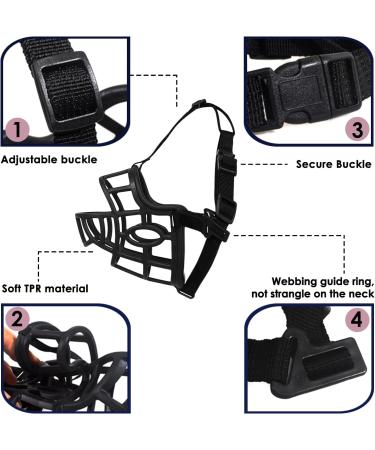 Breathable Basket Muzzle for Dogs - Stop Biting Barking & Chewing | XL Labrador Black - International Shipping - Buy Online on GoSupps.com