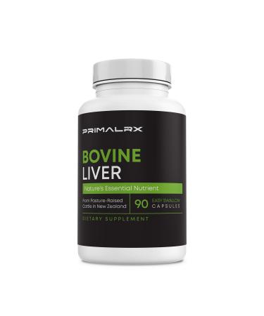 PRIMALRX Bovine Liver Extract: Grass Fed Beef Liver Pills Organ Meat Supplements Heme Iron Supplements Beef Organs for Women & Men Grass Fed Vitamins (A B12 Choline) 90 Desiccated Capsules