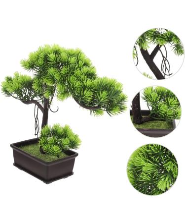 TOPBATHY Welcome Song Japanese Pine Bonsai Home Desk Fake Pine Fake Bonsai Fake Tree Pot Ornaments Guest-greeting Pine Bonsai Decor Plant Office Fake Pine Plastic Desktop Potted Tree As Shown 2 33X26CM - Buy Online on GoSupps.com