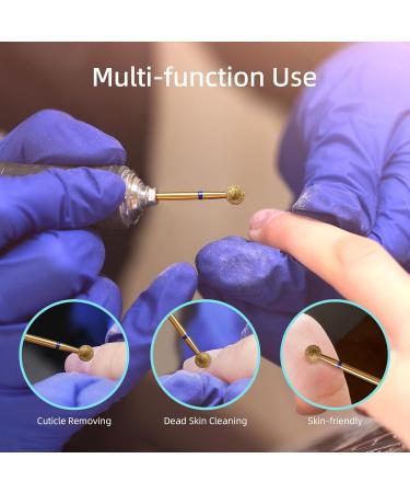 Buy 5mm Ball Cuticle Clean Nail Drill Bit | Titanium Series Russian Diamond - Professional Safety Under Nail Cleaner for Cuticle & Dead Skin | Electric Nail Accessories - Buy Online on GoSupps.com