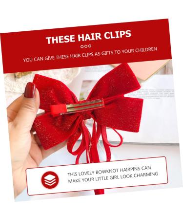 minkissy 1pc hair accessories hair clips girl hair clips hair clips for christmas silky hair bow clip bowknot barrettes christmas bow hairpin Hair Clip Hairpin sweet - Buy Online on GoSupps.com