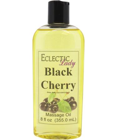 Black Cherry Massage Oil 8 oz With Sweet Almond Oil and Jojoba Oil Preservative Free Perfect for Aromatherapy and Relaxation 8 Ounce