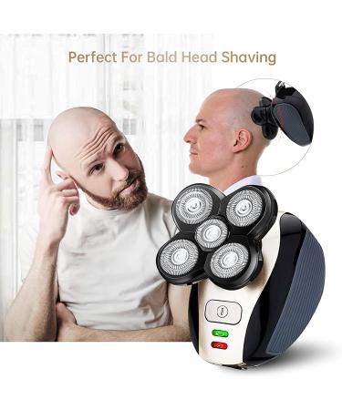 Bald Head Shaver Kit for Men - 5 in 1 USB Rechargeable Electric Razor with Rotary Blades, Clippers, Nose Trimmer - Wet/Dry 5D Head Shaver - Buy Online on GoSupps.com