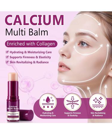 Calcium Enriched Multi Balm Stick Collagen Moisturizing Stick Nourishing Calcium Volume Multi-Purpose Balm Skin Care All In One for Face Eyes Neck Hydrating & Firming For All Skin Type 9g (1) - Buy Online on GoSupps.com