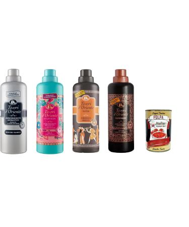 Test Pack Tesori d'oriente Softener Muschio Bianco Fiori di loto Ayurveda Hammam 4 x 750 ml + Italian Gourmet Polpa 400 g
