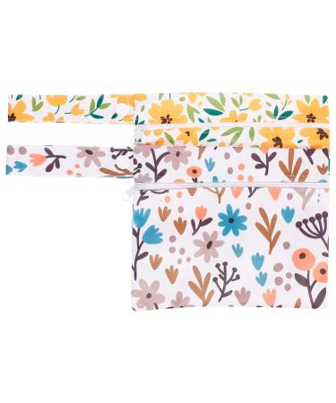 Heallily Small storage bag tampon holder floral prints for wallets cartoon change exchange organizer menstruation bag for girls and women sky blue violet 2 pieces