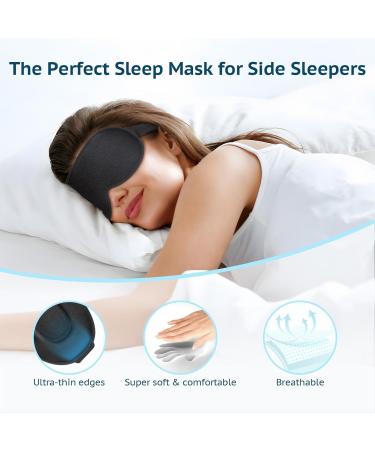 BeeVines 2 Pack Sleep Mask - 100% Blackout 3D Eye Masks for Men & Women | Zero Pressure for Side Sleepers | Includes Travel Pouch (Black & Pink - Buy Online on GoSupps.com