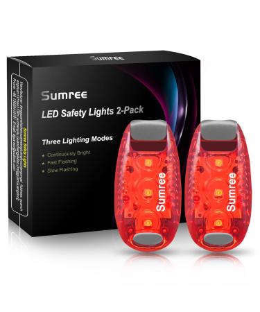 Sumree LED flashing light schoolbags safety light 2er set clip safety light stroller light running light pet for children backpack dogs fluorescent cats joggers stroller red
