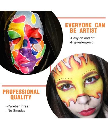 Bowitzki 30g Professional Face Paint Body Paint Water Based Face painting Makeup Safe for Kids and Adults Split Cake Single Color Halloween Christmas (Christmas Green) - Buy Online on GoSupps.com